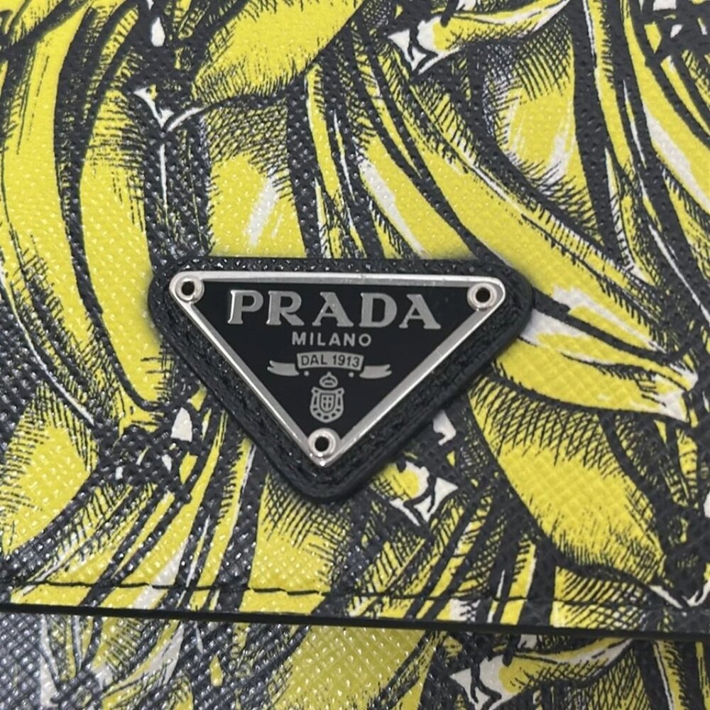 PRADA - Yellow Black Leather Shoulder Bag 554-050725 - Picture 7 of 8